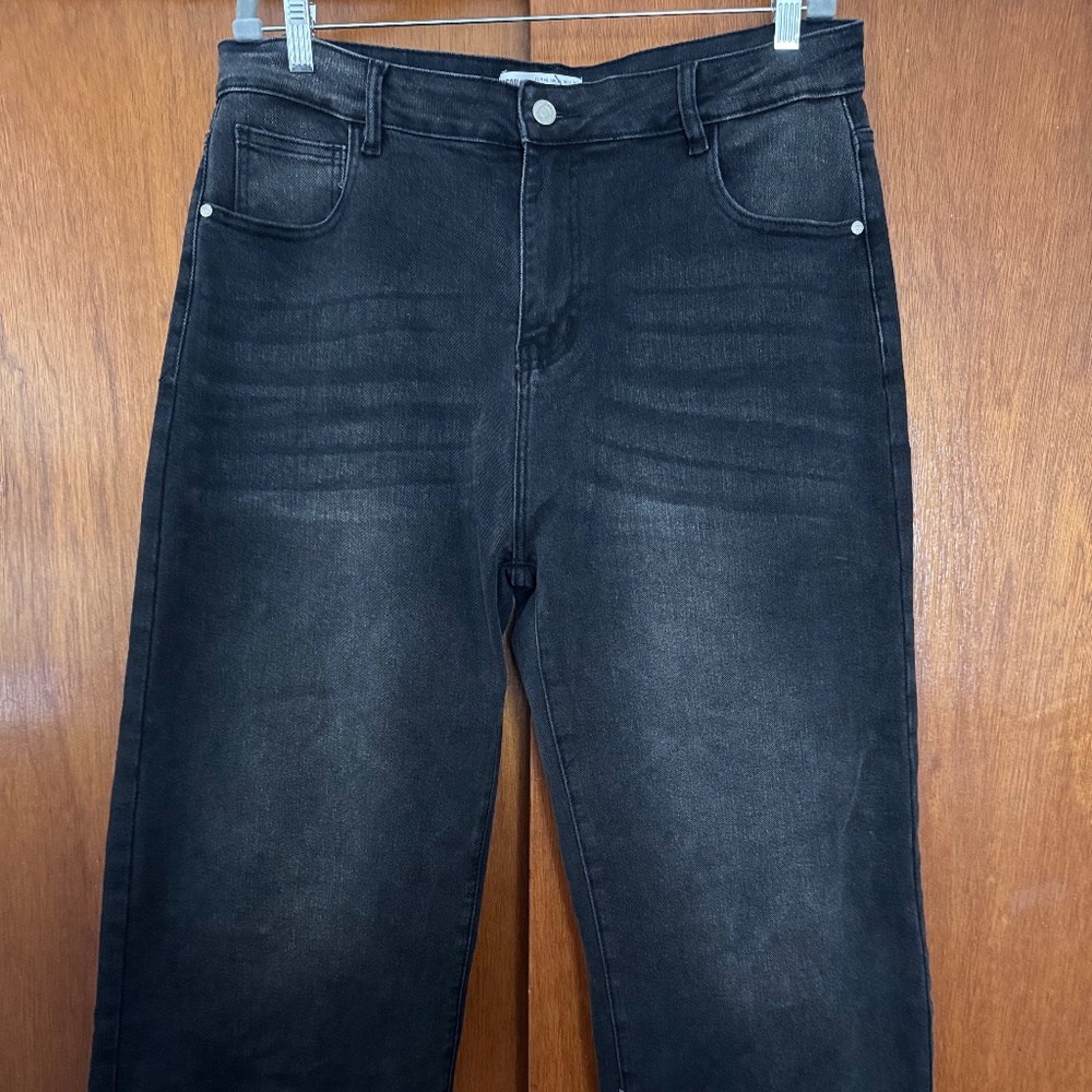 KatchMe Women's High Waisted Wide Leg Jeans Charcoal Size 3X (Petite) US16